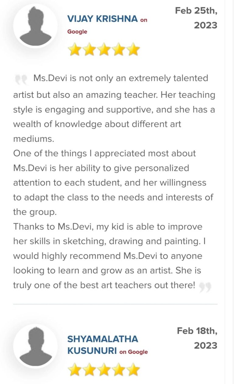 Devi Arts student/parent testimonial