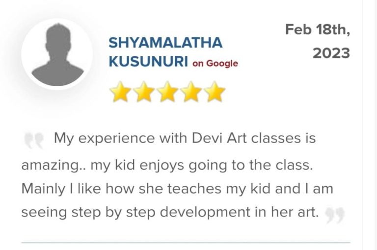 Devi Arts student/parent testimonial