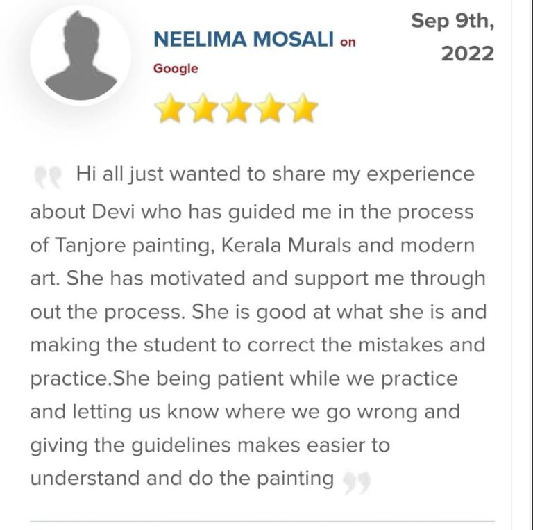 Devi Arts student/parent testimonial