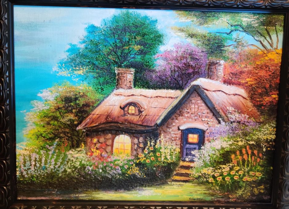 Texture Painting — palette knife cottage landscape